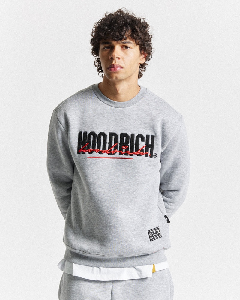 Grey / Black / Red Men\'s Hoodrich OG Blend V2 Sweatshirt | USA LSETYJ130