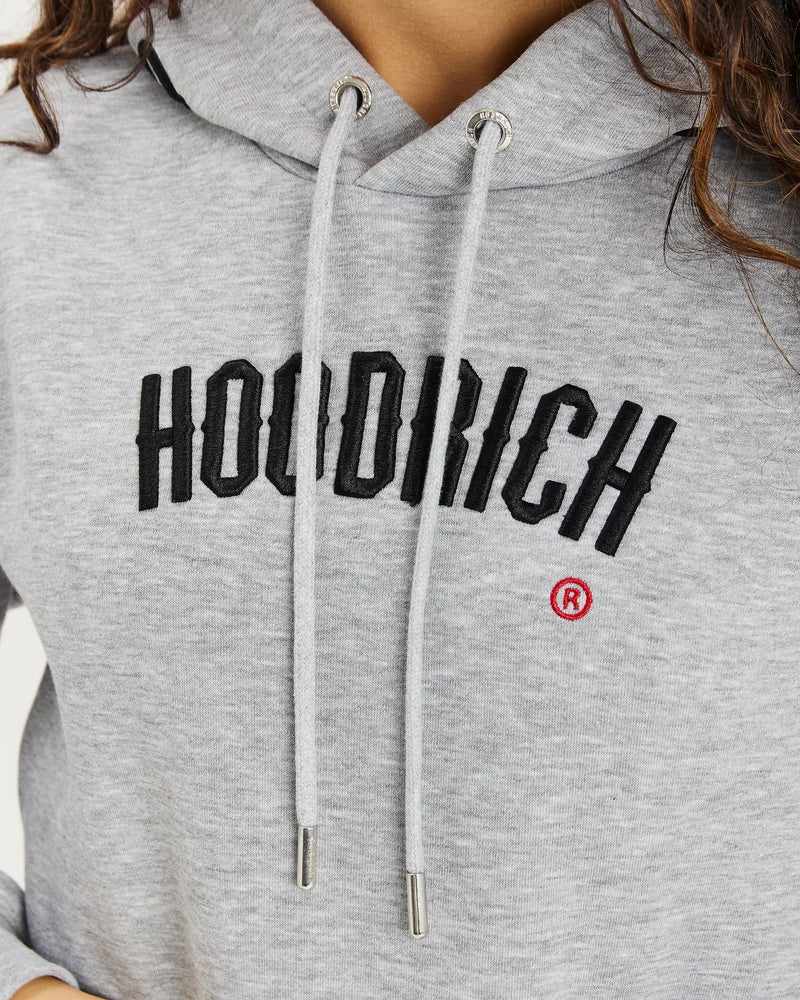 Grey / Black / Red Women's Hoodrich OG Calor Cropped Hoodie | USA YEVAFH798