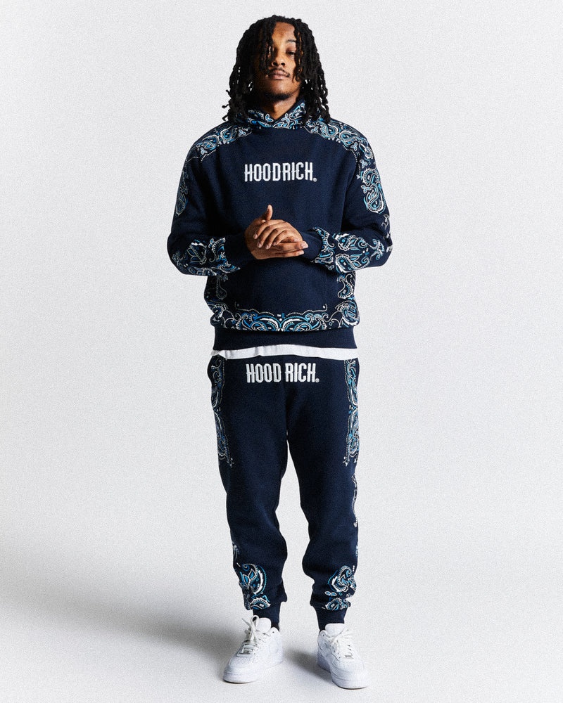 Navy / White / Blue Men's Hoodrich Motif Hoodie | USA IWALRG501