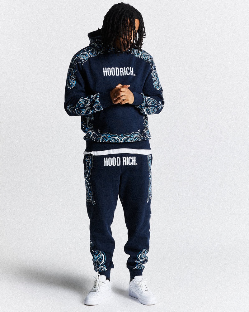 Navy / White / Blue Men's Hoodrich Motif Hoodie | USA IWALRG501