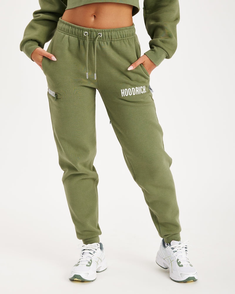 Olive / White Women's Hoodrich Aspect Joggers | USA INPUJM178