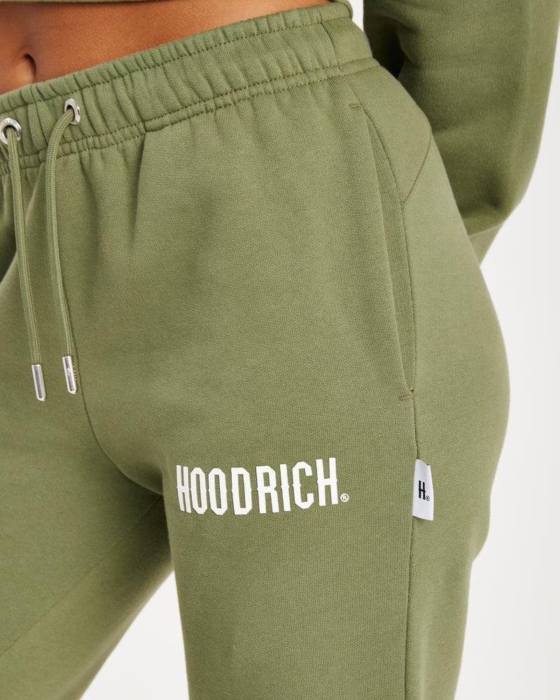 Olive / White Women's Hoodrich Aspect Joggers | USA INPUJM178