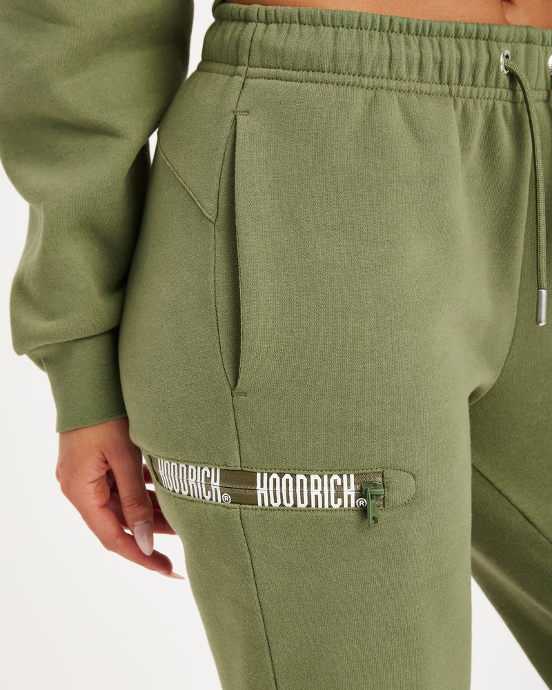 Olive / White Women's Hoodrich Aspect Joggers | USA INPUJM178