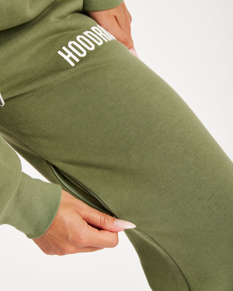 Olive / White Women's Hoodrich Aspect Joggers | USA INPUJM178