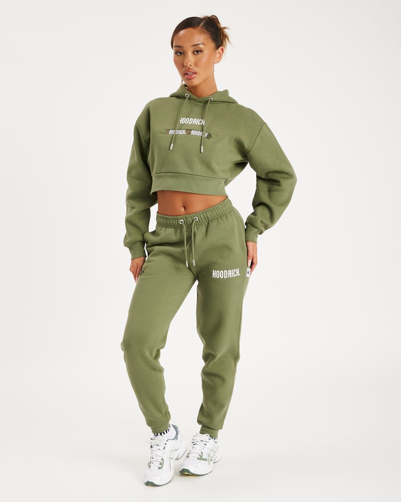 Olive / White Women\'s Hoodrich Aspect Joggers | USA INPUJM178