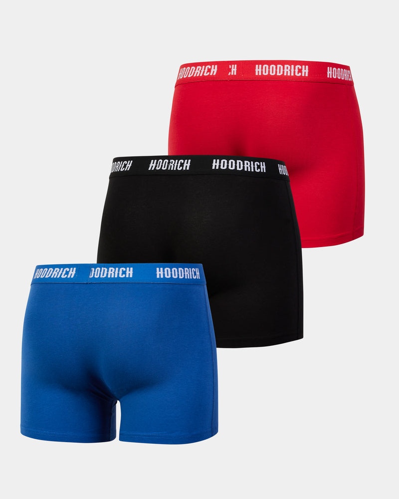 Red / Blue / Black Men's Hoodrich Stadium 3 Pack Boxers | USA RVQGHU743