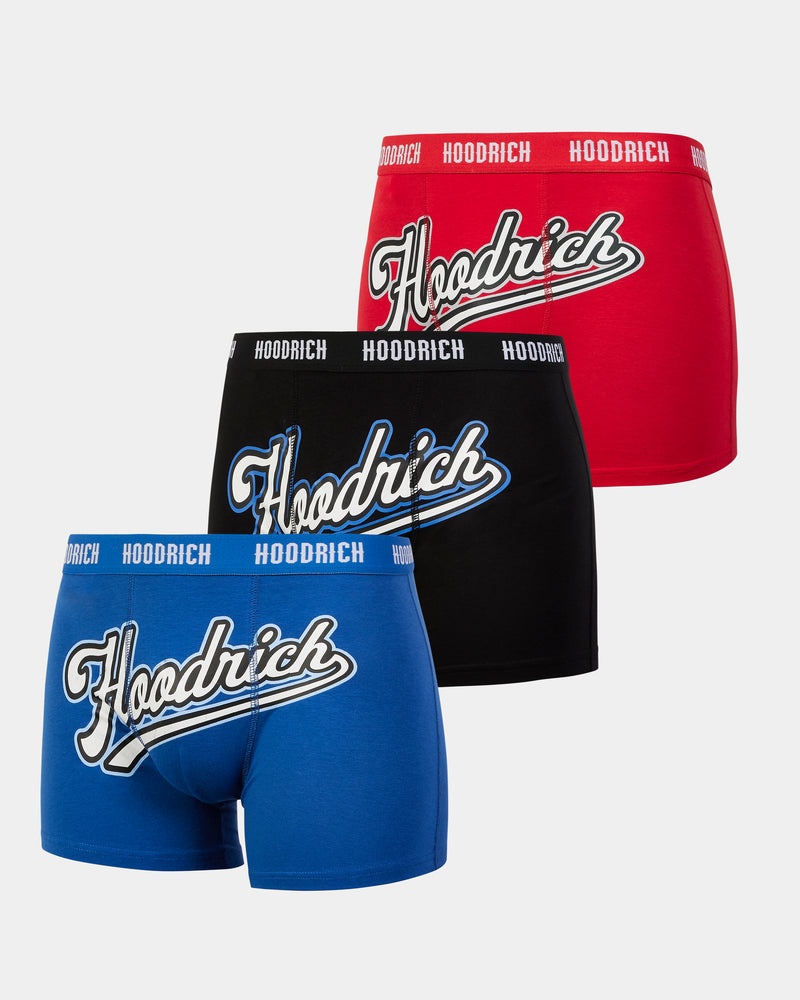 Red / Blue / Black Men\'s Hoodrich Stadium 3 Pack Boxers | USA RVQGHU743