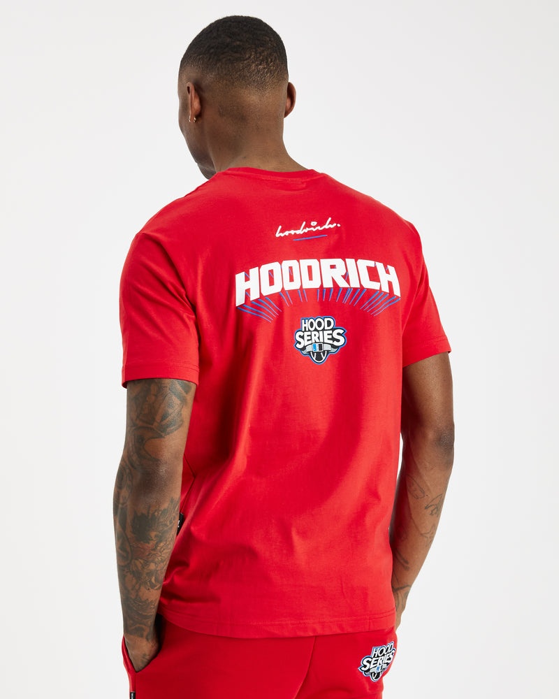 Red / White / Blue Men\'s Hoodrich Stadium T-Shirt | USA YWFAOM479