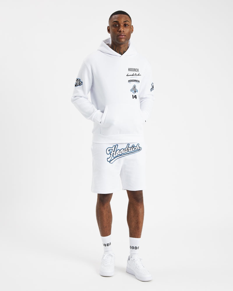 White / Black / Blue Men's Hoodrich Stadium Hoodie | USA HSQLZA689